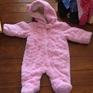 Cozy Pink Fleece Baby Onesie